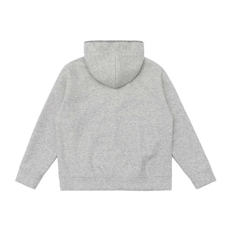 Unisex Oversize Hoodie made of melanged fleece blend with Henley button placket and kangaroo pocket Fashion Glam