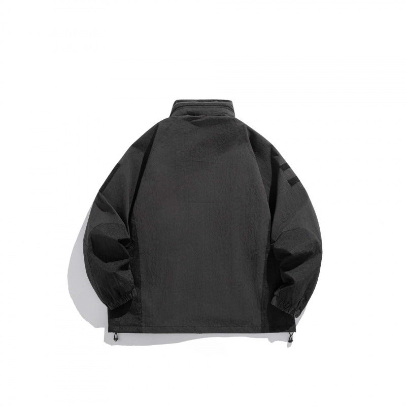 Unisex Technical Utility Hoodie with Zipper, Chest Pockets and Velcro Patch Fashion Glam