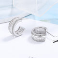 Women's stud earrings with elegant crystal and zirconia embellishment Fashion Glam