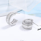 Women's stud earrings with elegant crystal and zirconia embellishment Fashion Glam