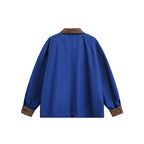 Unisex Kastige Denim-Worker Jacket with Cord Collar, Flap Pockets and D-Ring Fashion Glam