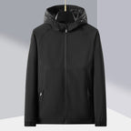 Men's lightweight softshell outdoor jacket with ergonomic hood and diagonal chest zip Fashion Glam