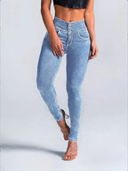 Women's Sculpting High Waist Skinny Jeans with V-Shaped Waist Fashion Glam