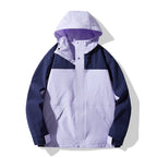 Men's Technical Colorblock Softshell Rain Jacket with Adjustable Hood Fashion Glam