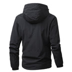 Men's Lightweight Windproof Hooded Outdoor Jacket with Full Zipper and Elastic Cuffs Fashion Glam