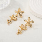 Women's Hanging Earrings with Floral Elements and Elegant Design Fashion Glam