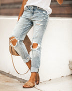 Ladies Destroyed Boyfriend Jeans with casual details Heidi-Fashion