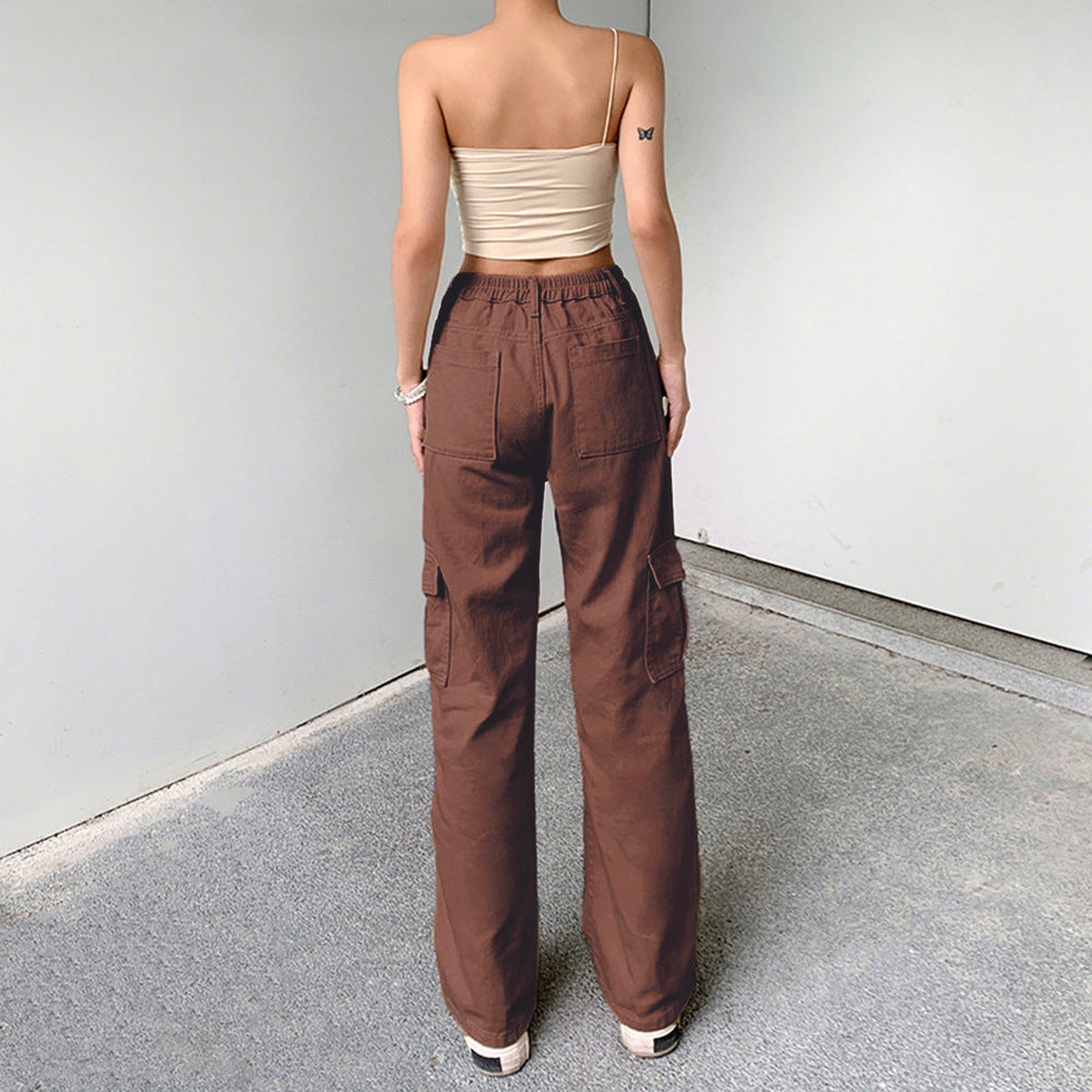 Women High-Waist Cargo Jeans in Relaxed-Fit with Wide Leg Fashion Glam