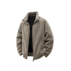 Men's fleece thermal jacket with double-layer teddy inner lining and high stand-up collar Fashion Glam