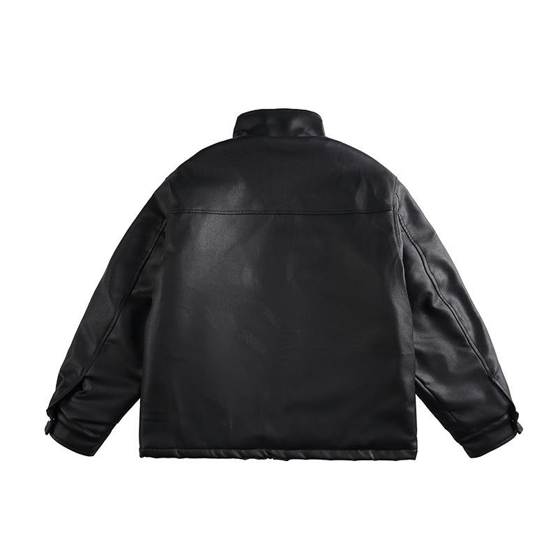 Men's Boxy-padded Utility blazer with high stand-up collar and patch pockets Fashion Glam