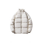 Unisex Lightweight Padded Down Look Puffer Jacket with Stand Collar and Two-Way Zipper Fashion Glam