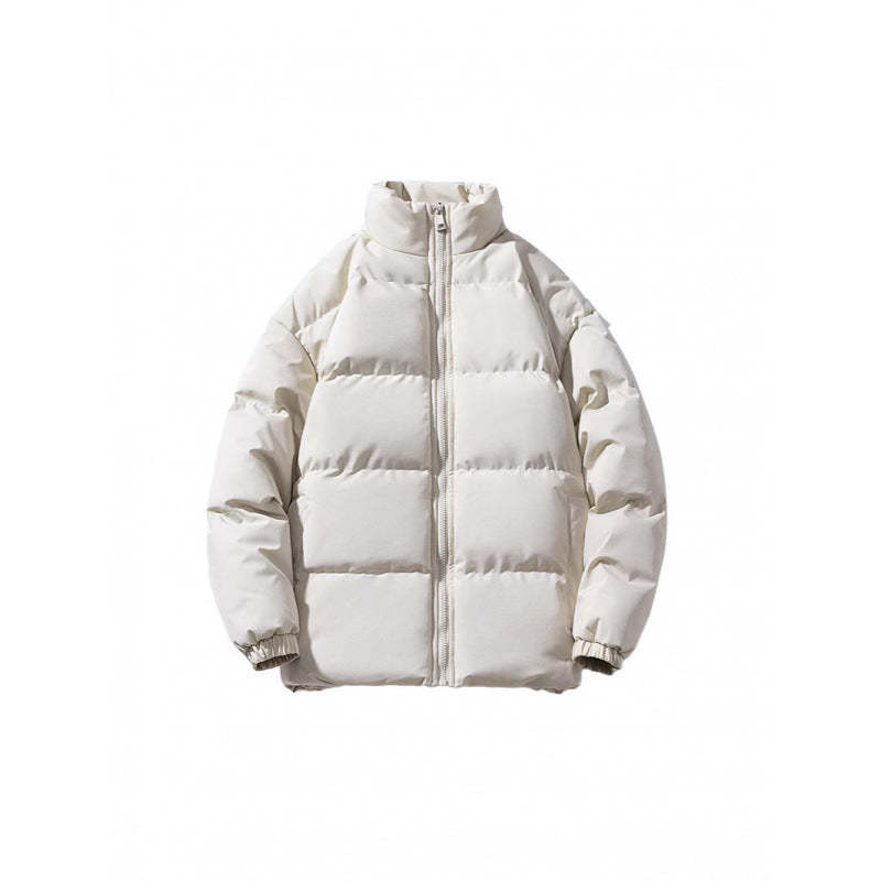 Unisex Lightweight Padded Down Look Puffer Jacket with Stand Collar and Two-Way Zipper Fashion Glam