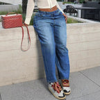 Women's wide Relaxed-Fit jeans with elastic waistband and casual fit Fashion Glam