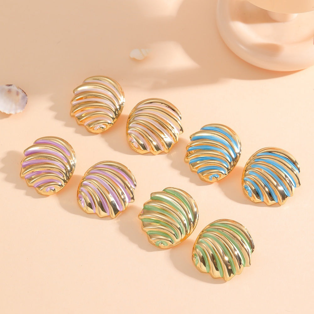 Women's ear clips in maritime shell design Fashion Glam