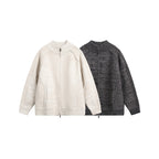 Unisex Knit Zip Jacket with Stand-up Collar, Raglan Sleeves and Ribbed Cuffs Fashion Glam