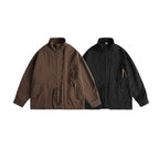 Unisex Boxy Utility Jacket with High Stand Collar, Full Zip and Drawstring Fashion Glam