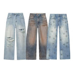 Women’s high-waisted jeans with wide leg and used wash Fashion Glam