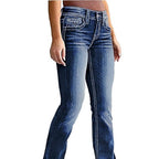 Women's Bootcut Jeans with contrasting decorative seams and sculpting stretchy waistband Fashion Glam