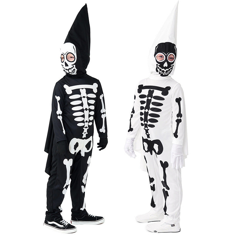 Women's skeleton costume with cloak and gloves Fashion Glam