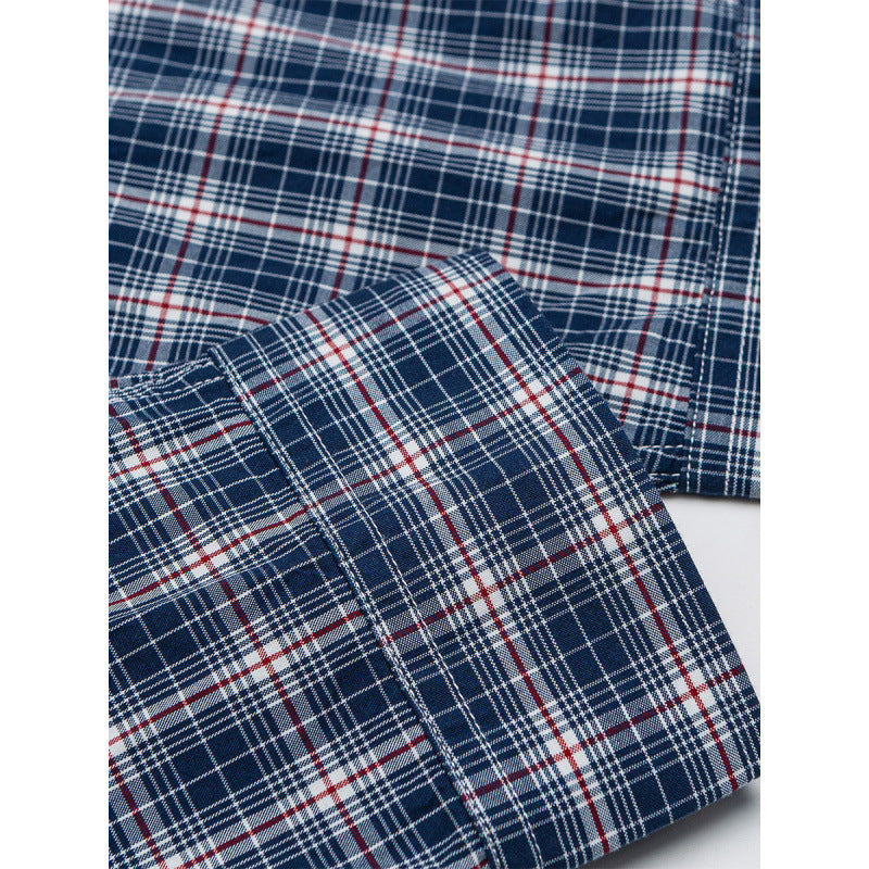 Men's Casual Check Shirt in Overshirt Style with Button-Down Collar and Rounded Hem Fashion Glam