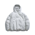Unisex Padded Oversized Quilted Jacket with Asymmetrical Zipper Fashion Glam