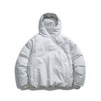 Unisex Padded Oversized Quilted Jacket with Asymmetrical Zipper Fashion Glam