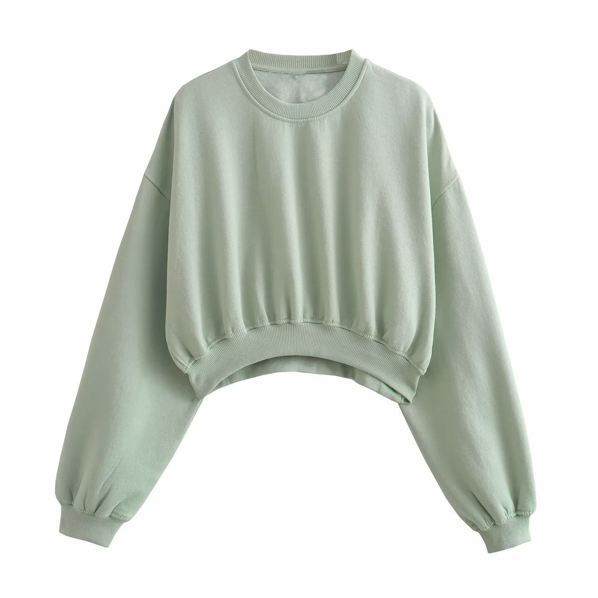 Women's short-cut oversized sweatshirt with dropt shoulders and elastic hem Fashion Glam