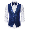 Men's Glittering Festive Vest with Matching Bow Tie Fashion Glam