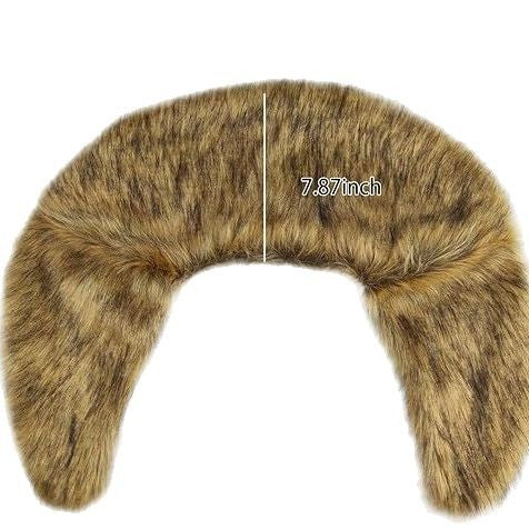 Men's Viking-inspired shoulder cape made of dense faux fur with leather trim and decorative brooch Fashion Glam
