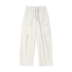 Unisex Wide Cargo Pants with Elastic Waistband, Drawstring and Patch Flap Pockets Fashion Glam