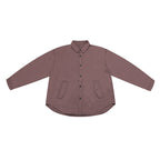 Unisex loose shirt jacket in overshirt cut with rounded hem and slanted flap pockets Fashion Glam