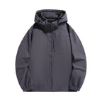 Men's Lightweight Softshell Hoodie Jacket with Water-Resistant Membrane and Chest Pocket Fashion Glam