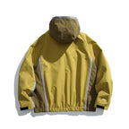 Unisex Water-repellent technical hooded jacket with reflective piping and elastic hem Fashion Glam