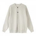 Unisex Boxiger Fine Knit Cardigan with Round Neck, Raglan Sleeves and Partial Button Placket Fashion Glam
