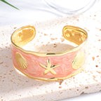 Women's Bangle with Maritime Shell and Starfish Design Fashion Glam