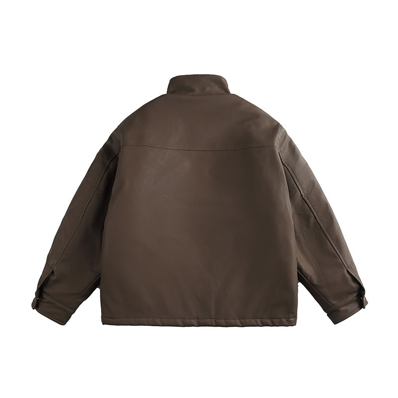 Men's Boxy-padded Utility blazer with high stand-up collar and patch pockets Fashion Glam