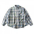Unisex Lockered Check Flannel Overshirt with Applied Chest Pocket and Rounded Hem Fashion Glam