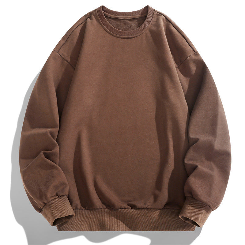 Men's Oversize Crew Neck Sweatshirt with Ribbed Cuffs and Dropped Shoulder Cut Fashion Glam