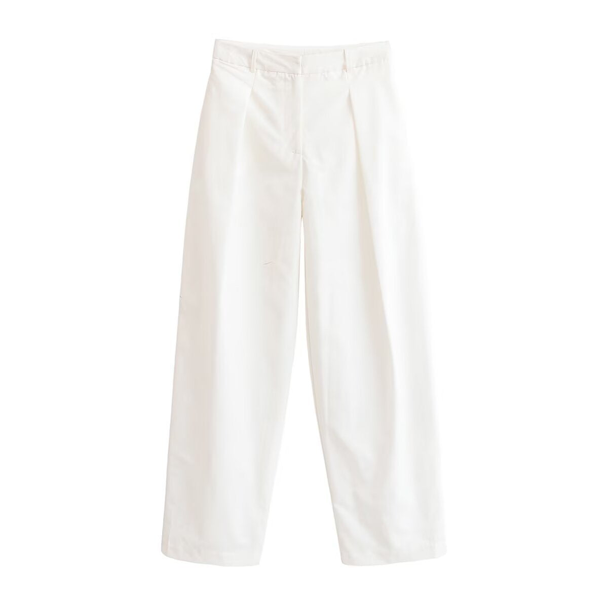 Women's high-waisted wide-leg trouser suit with pleats and crease Fashion Glam