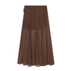 Women's wrap midi skirt made of flowing viscose look with polka dot print Fashion Glam