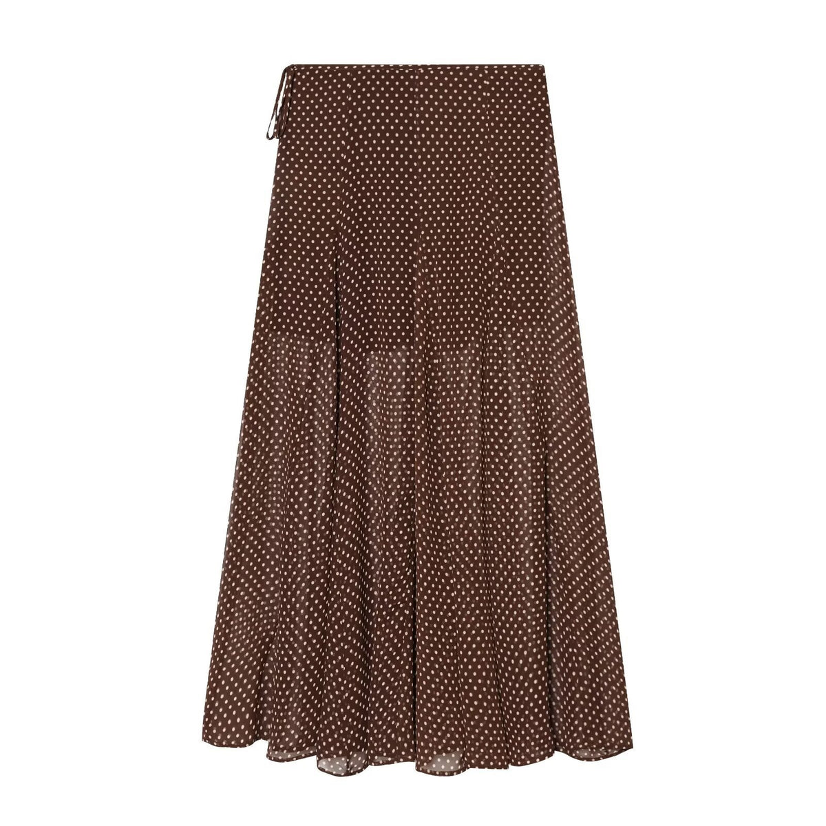 Women's wrap midi skirt made of flowing viscose look with polka dot print Fashion Glam