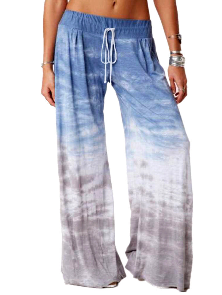 Ladies wide batik pants with drawstring, pleats, and side pockets Fashion Glam