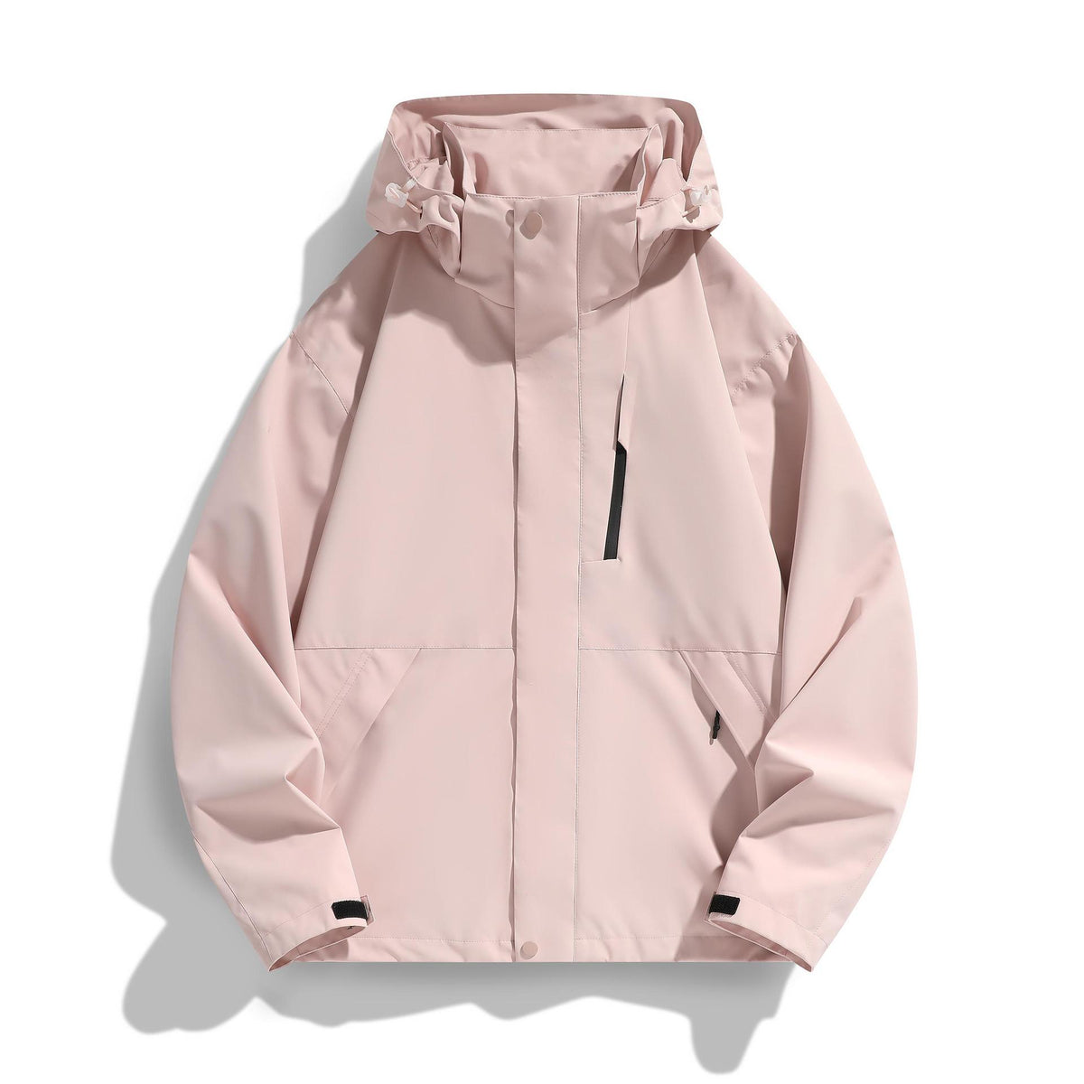 Women's Water-Repellent Hooded Transitional Jacket with Adjustable Hood, Concealed Front Placket and Multifunctional Pockets Fashion Glam