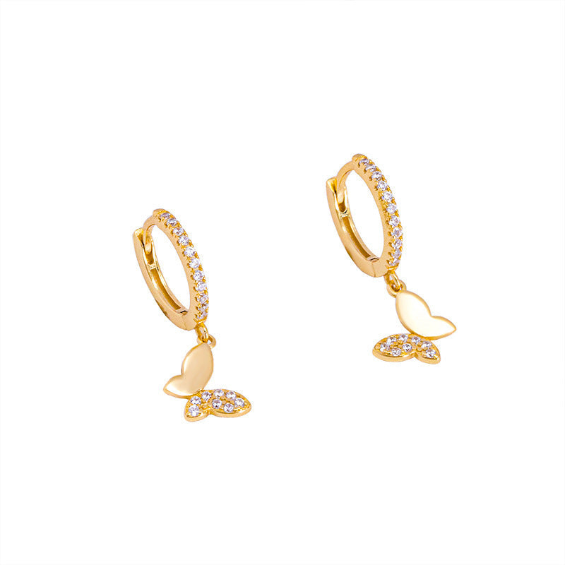 Ladies earrings with elegant butterfly design and sparkling details Fashion Glam