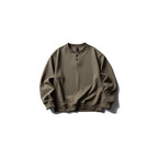 Unisex Waffle Knit Henley Sweatshirt in Oversize Cut with Button Placket Fashion Glam