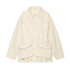 Women's Boxy Short Jacket in Utility Look with Oversized Flap Pockets Fashion Glam