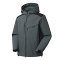 Men's wind and water-resistant softshell jacket with adjustable hood, two-way zipper, and asymmetrical chest pocket Fashion Glam