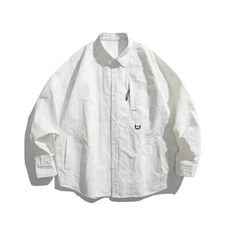 Unisex Boxy Overshirt Jacket with D-Ring and Hidden Chest Pocket Fashion Glam