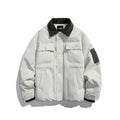Unisex Padded Overshirt Jacket in Boxy Cut with Cord Collar and Flap Pockets Fashion Glam