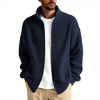 Men's cardigan with high collar and practical zipper Fashion Glam